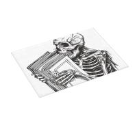 Alfombra de secado grande para encimeras de cocina - 45,7 x 61 cm de microfibra absorbente con diseño de esqueleto para amantes de los libros - Alfombra de encimera de cocina con hebilla colgante