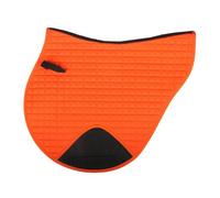 Alfombra de sillín de salto Premium para caballos - Alfombra Eventing Close Contacto con protección de correa, espalda anatómica, forro transpirable de malla, nailon reforzado - naranja