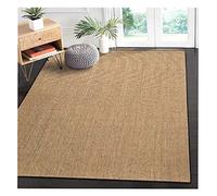 Alfombra de sisal de yute hecha a mano con respaldo antideslizante, resistente a los arañazos, para balcón, decoración de suelo, acogedora, color beige, para sala de estar
