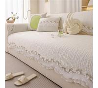 Alfombra de sofá de Seda Helada de Frijol Fresco de Verano, Funda de sofá Fresca Transpirable, Protector de Funda de sofá Lavable Antideslizante(Beige,70 * 180cm)