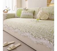 Alfombra de sofá de Seda Helada de Frijol Fresco de Verano, Funda de sofá Fresca Transpirable, Protector de Funda de sofá Lavable Antideslizante(Verde,110 * 210cm)