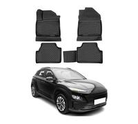 Alfombra de suelo compatible con Hyundai Kona Electric 2018-2023 Goma TPE Negro