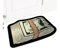 Alfombra de suelo para dormitorio pequeño - Alfombra de suelo de billete de 100 dólares de puerta de plata, alfombra de cocina antideslizante, alfombra de terciopelo, 19,7 x 31,5 pulgadas