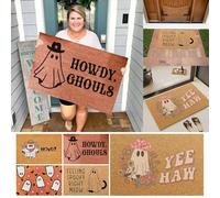 Alfombra de terciopelo para dormitorio, alfombra de piso de calabaza de Acción de Gracias, decoración de Halloween, puerta de entrada, hogar, baile, calabaza (A, 60 x 40 cm)