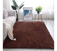 Alfombra de terciopelo suave para sala de estar, dormitorio, color marrón, 160 x 230 cm, acogedora decoración del hogar para dormitorio, guardería y espacios de descanso