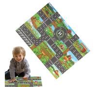Alfombra de tráfico - Alfombra de carretera para niños, alfombra de vida urbana, alfombra educativa para habitación de niños, decoración de suelo educativa, mapa urbano interactivo con material de