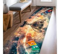 Alfombra de trofeo para celebración, banderas de fuegos artificiales, color dorado, pelo bajo, para interiores, no se desprenden, para cocina, lavandería, puerta, entrada, decoración de 2 x 8 pies