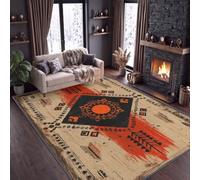Alfombra de tronco lavable, diseño de rombos aztecas, flecha, 160 x 230 cm, suave, antideslizante, lavable, fácil cuidado, para salón, dormitorio, cocina