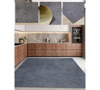 Alfombra de Vinilica larga - Color liso gris - Efecto cemento - Decoración industrial moderna- fácil limpieza/ 150 x 200 cm / Gris