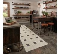 Alfombra de Vinilo: diseño geométrico Moderno, Resistente, Antideslizante cocinas, pasillos con Estilo -Venecia 60X360 cm