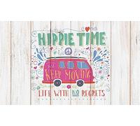 Alfombra de Vinilo Hippie, PVC reciclable, Antideslizante