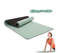 Alfombra de yoga antideslizante, con correa de transporte y cojín grueso, alfombra para yoga, pilates y fitness, para entrenamiento de pilates, gimnasio y viajes, interior al aire , mujeres