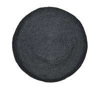 Alfombra de yute de estilo étnico boho «Abrila», redonda, 80 cm, negra