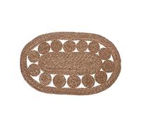 Alfombra de yute How homely con patr?n de c?rculo ovalado 80x50 cm Multicolored