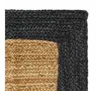 Alfombra de Yute Rectangular Gris Oscuro 100 x 200 cm para Sala | Tejido , lavable a máquina, diseño minimalista, artesanía manual, fibra resistente