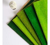 Alfombra Decorativa de Césped Artificial, Pradera Realista de Primera Calidad, Construcción de Jardín en Miniatura, Alfombra de Césped, Decoración para Uso en Interiores (Verde Oscura, Verde