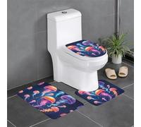 Alfombra decorativa de felpa con diseño de medusas, juego de 3 protectores de baño, dormitorio, cocina, bañera, hogar, alfombra absorbente al aire libre
