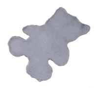 Alfombra decorativa de oso de felpa para habitaciones de niños, material que no se desprende con textura cómoda y fácil cuidado (gris)