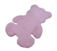 Alfombra decorativa de oso de felpa para habitaciones de niños, material que no se desprende con textura cómoda y fácil cuidado (rosa)