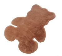 Alfombra decorativa de oso de felpa para habitaciones de niños, material que no se desprende con textura cómoda y fácil cuidado (caqui)