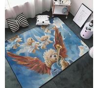 Alfombra decorativa para sala de estar, diseño de ángel ascensión, antideslizante, lavable, 7,6 x 12,7 cm, para dormitorio, sala de estar, 152 x 99 cm