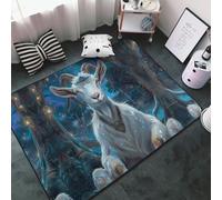 Alfombra decorativa para sala de estar, diseño de cabra medita, antideslizante, lavable, 7,6 x 12,7 cm, para dormitorio, sala de estar, 152 x 99 cm