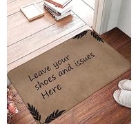 Alfombra Deja Tus Zapatos Y Problemas Aquí Atrapapolvo Felpudo Entrada Absorbentes Trampa De Tierra para Baño Balcón Jardín 60X40Cm
