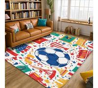 Alfombra deportiva para área de balón de fútbol, bandera nacional de la Torre de París, color azul de verano, antideslizante, para el hogar, para interiores, alfombras que no se desprenden para sala