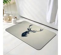 Alfombra Diatomita Baño 30 x 40 cm, Animal Alfombra Bañera Antideslizante, Ducha Secado Rapido Alfombrilla Baño, Alfombrilla de Baños Lavable, Fácil de Limpiar, para Ducha, Bañera Ciervo O-1001