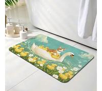 Alfombra Diatomita Baño 50 x 60 cm, Animal Alfombra Bañera Antideslizante, Ducha Secado Rapido Alfombrilla Baño, Alfombrilla de Baños Lavable, Fácil de Limpiar, para Ducha, Bañera Cisne O-2364