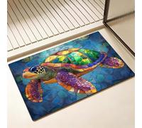Alfombra Diatomita Baño 50 x 80 cm, Ducha Alfombrilla Baño, Colorido Alfombra Bañera Antideslizante, Alfombrilla de Baños Lavable, Fácil de Limpiar, para Ducha, Bañera y Cuarto, Tortuga marina D-3787