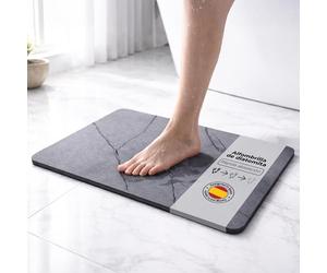 Alfombra Diatomita Baño 60x40cm - Secado Rápido, Antideslizante y Antibacteriana - Alfombrilla Baño - Piedra Diatomita - Diatomite Stone Bath Mat - Alfombra Natural - Escurreplatos Cocina Diatomeas