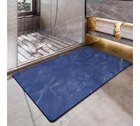 Alfombra Diatomita Baño Azul Alfombra De Baño Absorbente Y Antideslizante,Secado Rapido,Suave Y Cómoda, Ducha Bath Mat