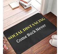 Alfombra Distanciamiento Social - Nunca Vuelvas Antideslizante Felpudo Entrada Interior Duradera Trampa De Tierra para Cocina Casa Pasillo 60X40Cm