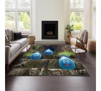 Alfombra Dragon Quest XI para Sala De Estar, Lavable, Impermeable, para Dormitorio, Mesita De Noche, Color Liso, Ligera, Lujosa, De Alta Gama. (DQ 03,80x120 cm)