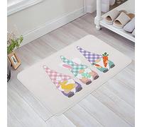 Alfombra Ducha 40X60Cm, Gnomos Huevo De Pascua Oreja De Rabbits Zanahoria Morado Rosa Aqua Plaid Felpudo Entrada Casa Lavable Alfombrilla para Cocina Oficina Dormitorio