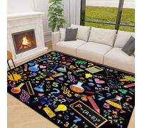 Alfombra educativa de matemáticas para sala de juegos, aula, dormitorio, entrada, alfombra de aprendizaje educativa para habitación de niños y niñas, fácil de limpiar, 6 x 9 pies