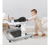 Alfombra elástica extraíble, plegable para bebé con altura y velocidad ajustables, carrito de paseo de bebe con centro de juegos, a partir de 6 meses, 70 x 56 x 42 cm, color gris