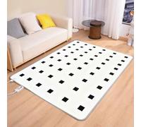 Alfombra eléctrica con calefacción, calefactor de suelo radiante infrarrojo, con temporizador, calentamiento rápido, ideal para casa, oficina, estudio, sala de juegos.(180x200CM)