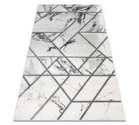 Alfombra EMERALD exclusivo 0085 glamour elegante mármol geométrico blanco / plata 140x190 cm
