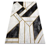 Alfombra EMERALD exclusivo 1015 glamour elegante mármol geométrico negro / oro 240x330 cm