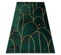 Alfombra EMERALD exclusivo 1016 glamour elegante art deco mármol botella verde / oro 140x190 cm
