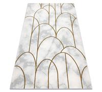 Alfombra EMERALD exclusivo 1016 glamour elegante art deco mármol crema / oro 180x270 cm