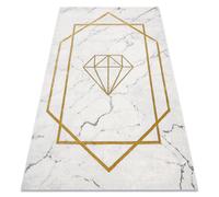 Alfombra EMERALD exclusivo 1019 glamour elegante diamante mármol crema / oro 180x270 cm
