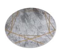 Alfombra EMERALD exclusivo 1022 circulo - glamour elegante mármol geométrico gris / oro circulo 200 cm