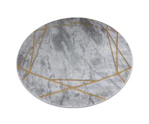 Alfombra EMERALD exclusivo 1022 circulo - glamour elegante mármol geométrico gris / oro circulo 200 cm
