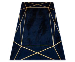Alfombra EMERALD exclusivo 1022 glamour elegante geométrico azul oscuro / oro 200x290 cm