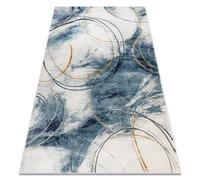 Alfombra EMERALD exclusivo A0087 glamour elegante circulos azul / oro 140x190 cm