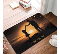 Alfombra Entrada A Man Holds Up A Child with His Hands Alfombrilla Antideslizante Divertidos Alfombras Limpia Zapatos Absorbente Alfombra Antideslizante para Cocina Interior Pasillo 40X60CM