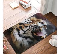 Alfombra Entrada A Tiger Is Roaring Alfombrilla Antideslizante Moderno Alfombra Antideslizante Divertidos Alfombras Limpia Zapatos para Garaje Pasillo Interior 40X60CM